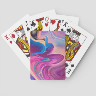 Jeu De Cartes Style Marbre rose Bleu Jouer Cartes