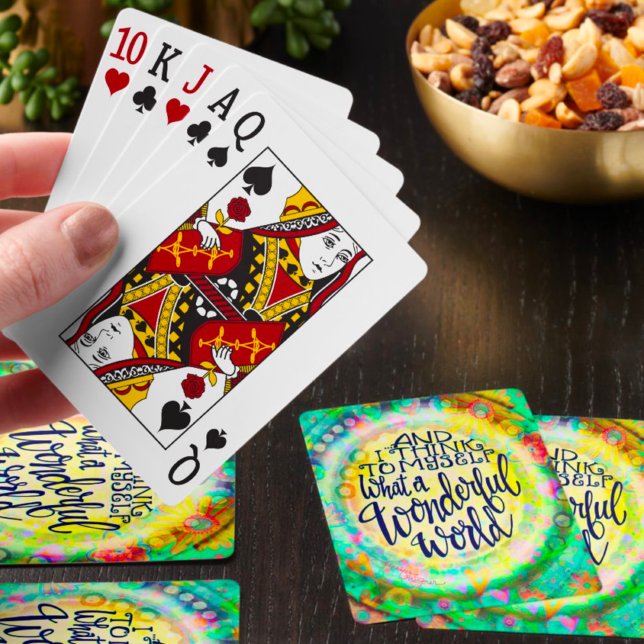 Jeu De Cartes Stylé Vert Floral Merveilleux Devis Mondial (Créateur téléchargé)