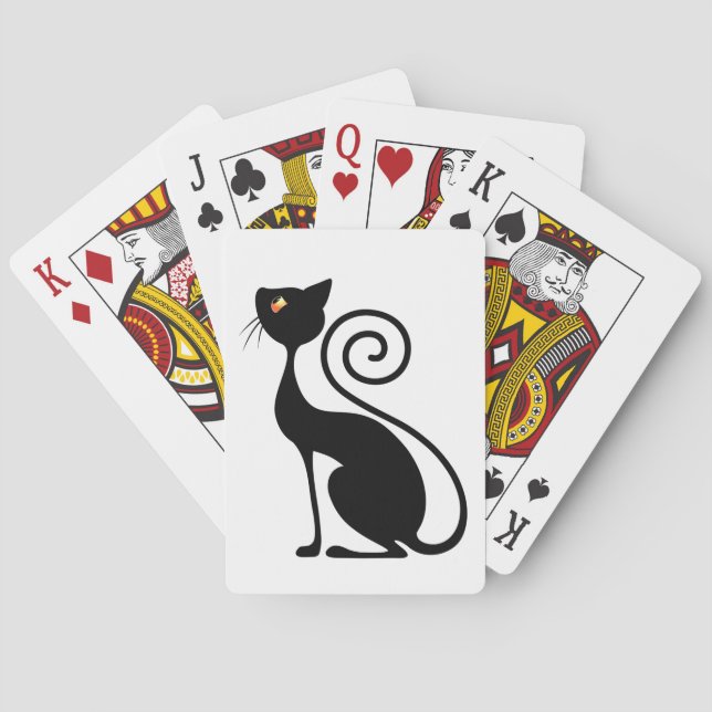 Jeu De Cartes Style Vintage Chat noir (dos)