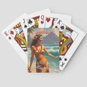 Jeu De Cartes Style vintage Hawaiian Travel Honolulu Mid-Pacific