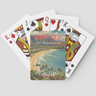 Jeu De Cartes Style vintage Hawaiian Travel Honolulu Mid-Pacific