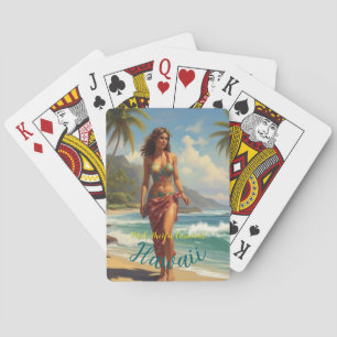 Jeu De Cartes Style vintage Hawaiian Travel Honolulu Mid-Pacific