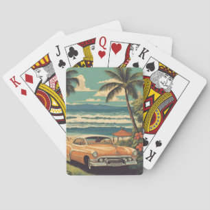 Jeu De Cartes Style vintage Hawaiian Travel Honolulu Mid-Pacific