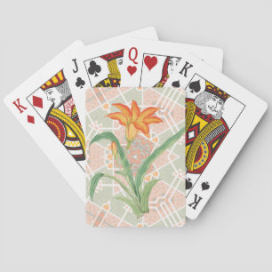 Jeu De Cartes Style vintage Orange Lily Fleur Jouer Cartes
