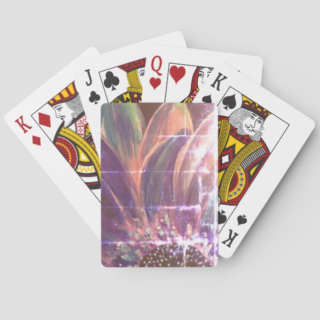 Jeu De Cartes Style vintage Vélo Fleur violet Lecture Cartes (dos)