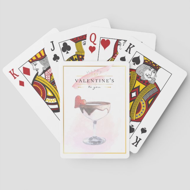 Jeu De Cartes Stylish Pencil Art St. Valentine's Day Cocktail (dos)
