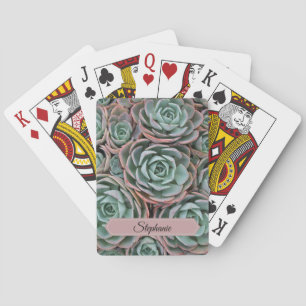 Jeu De Cartes Succulents rose et vert