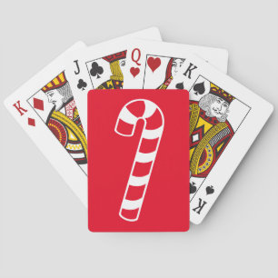 Jeu De Cartes Sucre de canne de Noël rayé rouge et blanc
