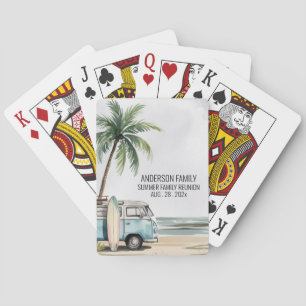 Jeu De Cartes Summer Sunset Beach Palm Tree Family Reunion Poker