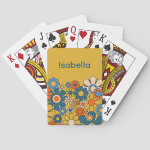 Jeu De Cartes Super Retro 60s les années 70 Fleurs Personnalisée