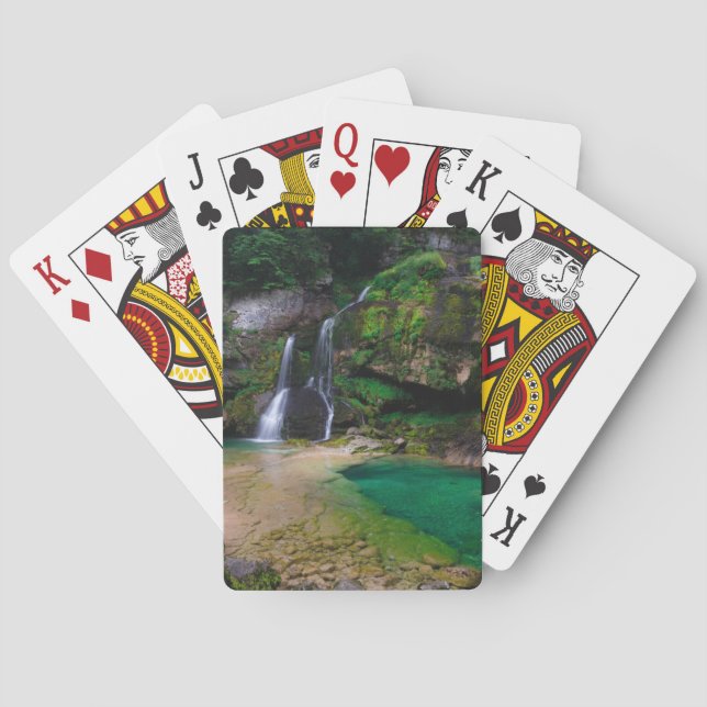 Jeu De Cartes Superbe cascade Virje, Slovénie Poster (dos)