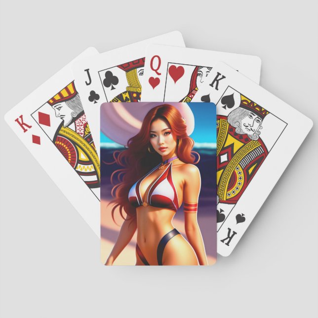 Jeu De Cartes Superbe femme posant bikini Playing Cards (dos)