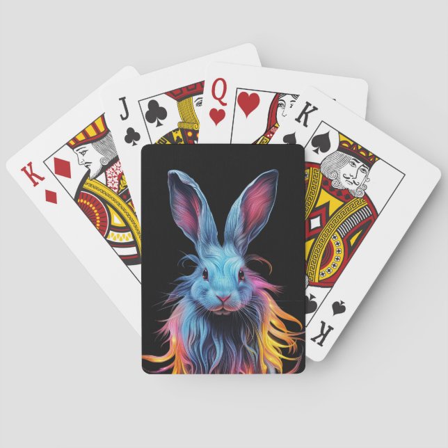 Jeu De Cartes Superbe Lapin Bleu en feu (dos)