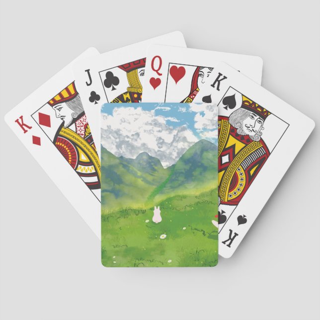 Jeu De Cartes Superbe lapin en vue montagne (dos)