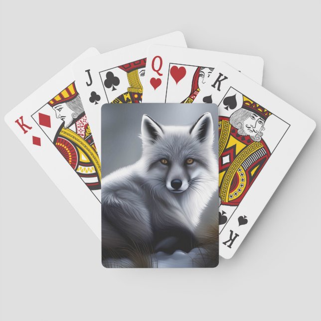 Jeu De Cartes Superbe Renard Artique (dos)