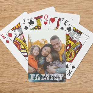 Jeu De Cartes Superposition du nom de famille sur une photo