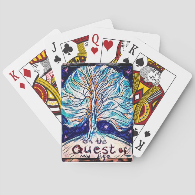 Jeu De Cartes Sur la quête de ma vie - Arbre - Étoiles. (dos)