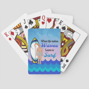 Jeu De Cartes Surboard Ocean Waves Blue Motivational Quote