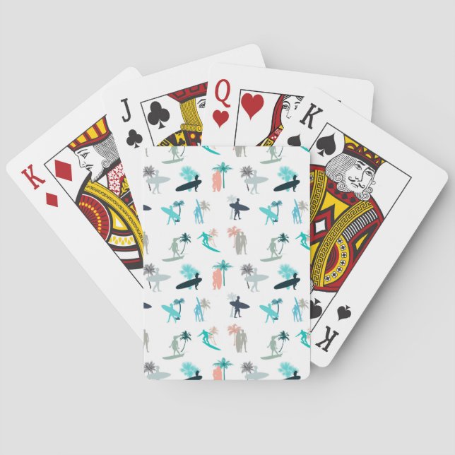 Jeu De Cartes Surfers and Palm Trees Pattern (dos)