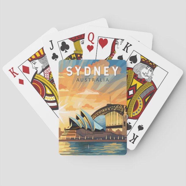 Jeu De Cartes Sydney Australia Travel Art Vintage (dos)
