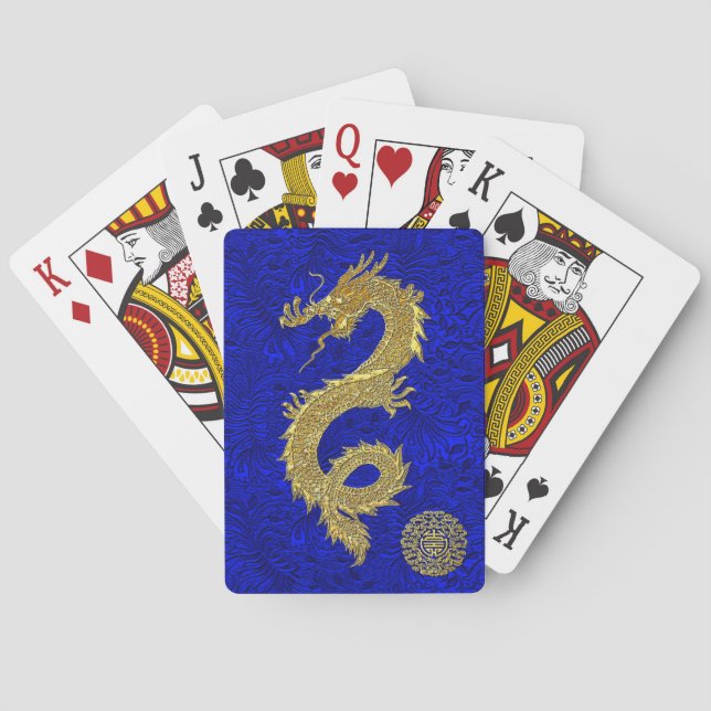 Jeu De Cartes Symbole chinois de dragon (dos)