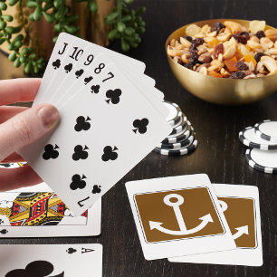 Jeu De Cartes Symbole d'ancre nautique Panneau marron marina