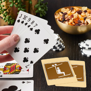 Jeu De Cartes Symbole de Télésiège Icône Rustique de Sports d'Hi