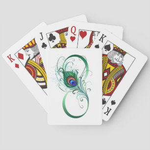 Jeu De Cartes Symbole d'infini avec plume de paon