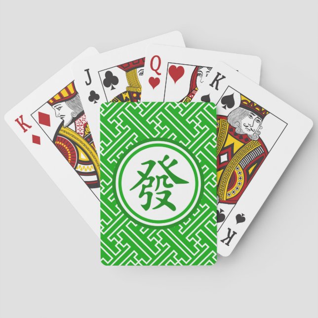 Jeu De Cartes Symbole Lucky Mahjong - Vert foncé (dos)