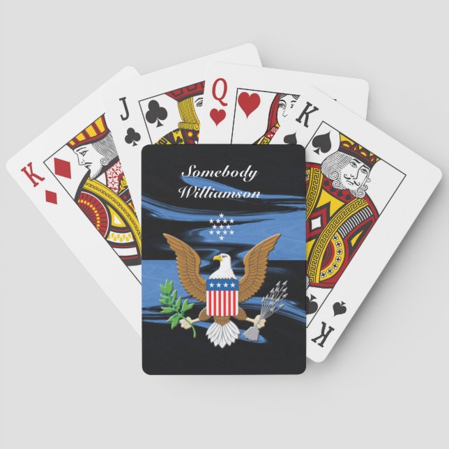 Jeu De Cartes Symbole patriotique des États-Unis personnalisent (dos)