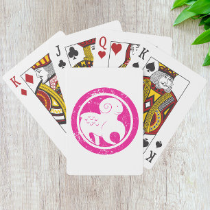Jeu De Cartes SYMBOLE Zodiaque Aries Grunge Ram Rose Astrologie