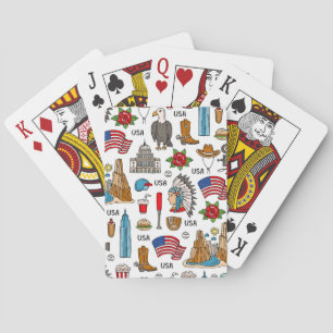Jeu De Cartes Symboles USA Vintage Motif sans couture