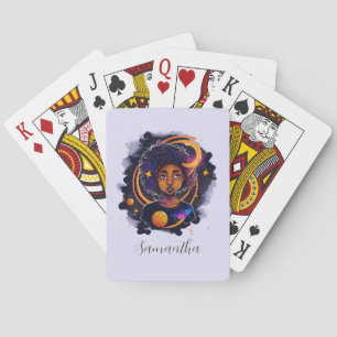 Jeu De Cartes Système solaire Afro Femme
