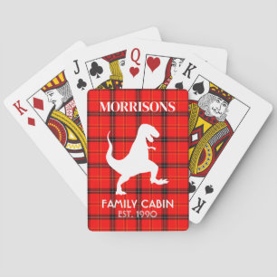 Jeu De Cartes T-rex Red Buffalo Plaid Nom du Cabine de famille