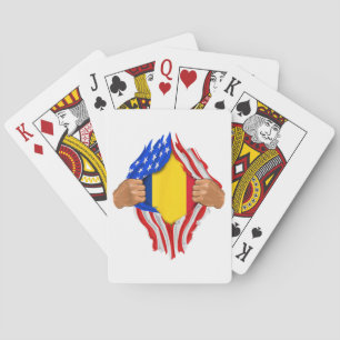 Jeu De Cartes T-Shirt Sang Roumain en Moi Drapeau Roumain