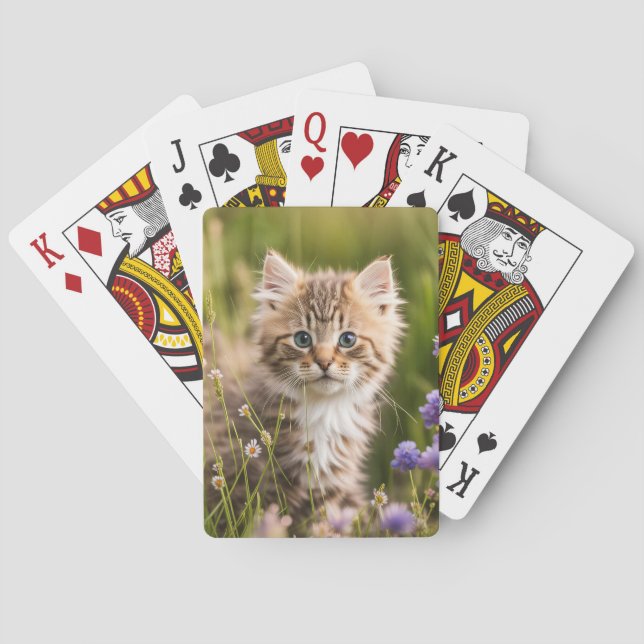Jeu De Cartes Tabby Kitten En Fleur sauvage (dos)