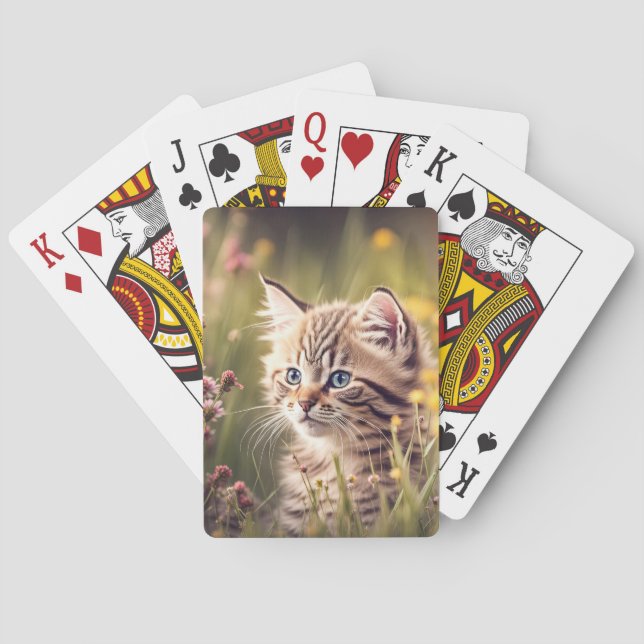 Jeu De Cartes Tabby Kitten En Fleur sauvage (dos)