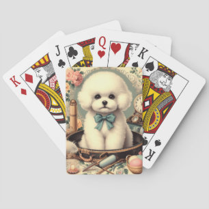 Jeu De Cartes Tableau vintage Bichon Frisé