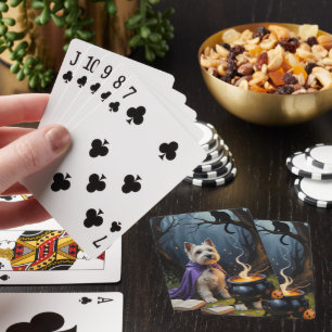 Jeu De Cartes Tableau Whimsical Halloween de Cairn Terrier Chien