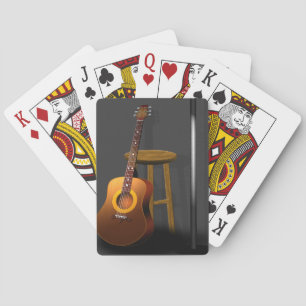 Jeu De Cartes Tabouret de attente et Mike de guitare de bis