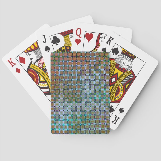 Jeu De Cartes Taches vertes de museau sous grille rustique (dos)