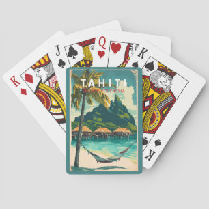 Jeu De Cartes Tahiti Illustration Voyage Art Vintage