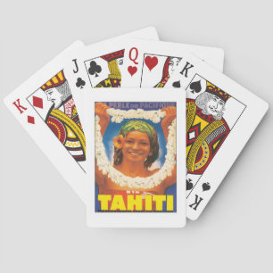 Jeu De Cartes Tahiti vintage Belle femme Voyage Jouer à vélo
