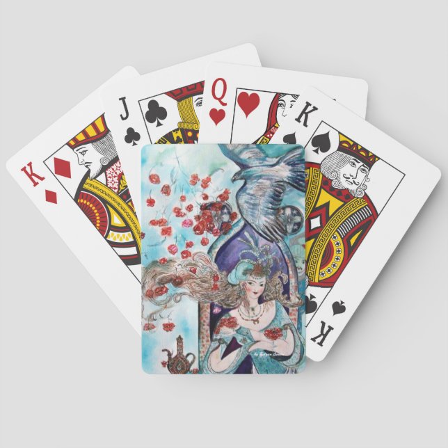 Jeu De Cartes TALE ORIENTALE DE FOYER, Princesse, Roses rouges e (dos)