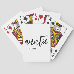 Jeu De Cartes Tante Est Personnalisée. Typographie de script de