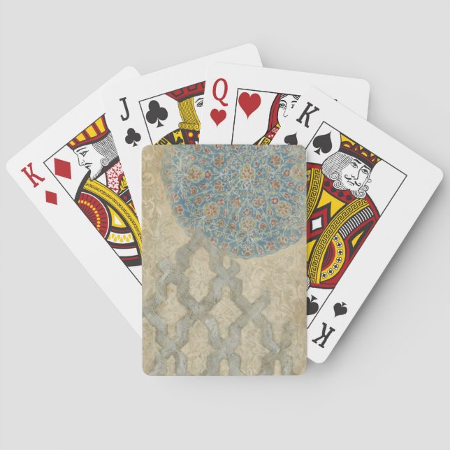 Jeu De Cartes Tapisserie d'argent décoratif Arrangement floral (dos)