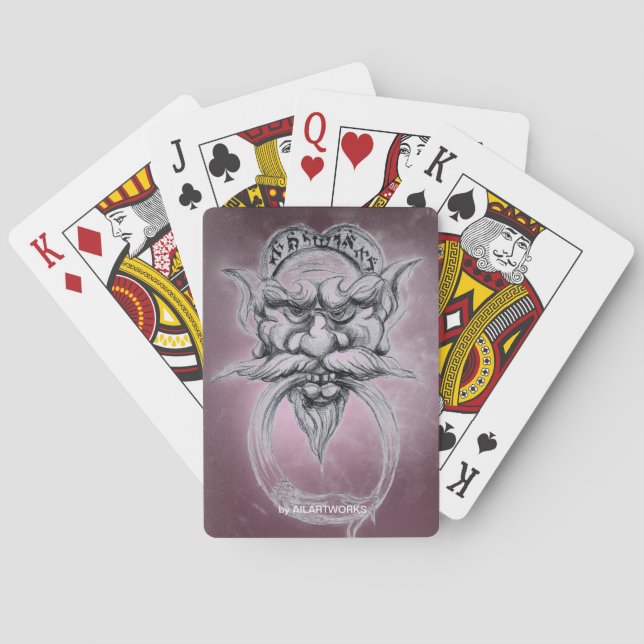 Jeu De Cartes TAROT/ANTIQUE FANTASY GROTESQUE MASK Black Purple (dos)