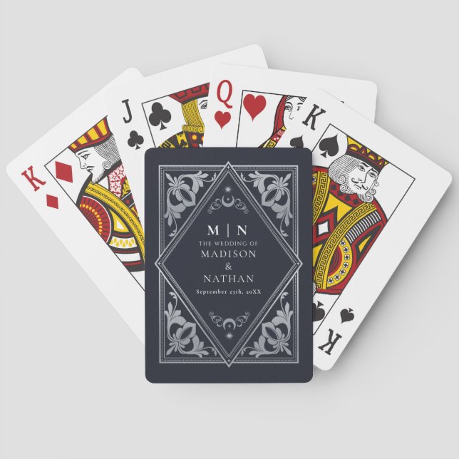 Jeu De Cartes Tarot céleste argenté Mariage gothique Favoriser (dos)