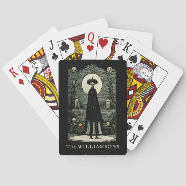 Jeu De Cartes Tarot d'Halloween Déplaisant foncé inspiré (dos)