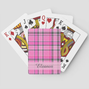 Jeu De Cartes Tartan gris rose de plaid